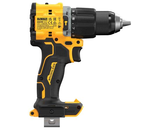 Шуруповерт DeWALT XR Li-Ion 18V, 74 Нм, 0-450/0-1650 об/хв, 1.17 кг (без АКБ та ЗП) (DCD799N), зображення 5