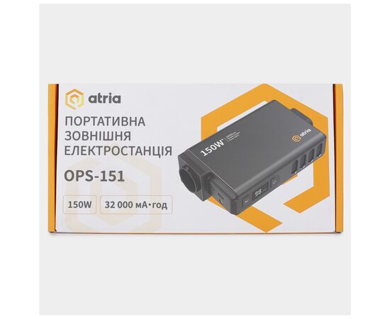 Батарея універсальна Atria 32000mAh PD/30W, QC/8W, DC:12-16.8V, 230V:150W (OPS-151), зображення 7