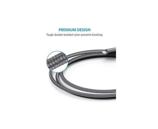 Дата кабель USB 2.0 AM to Lightning 1.8m Powerline Select+ Black Anker (A8013H11), зображення 5