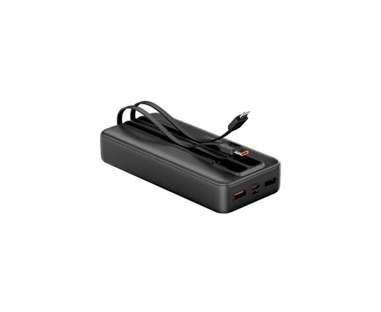 Батарея универсальная Vention 20000mAh 22.5W 3A PD, Built-in USB-C+Lightning Cables, Black (FHPB0), изображение 2