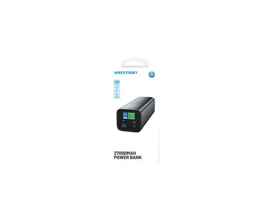 Батарея універсальна Vention 27000mAh 140W 5A PD, QC/3.0, 2xUSB-C, USB-A, LED Display, Gray (FHVH0), зображення 2