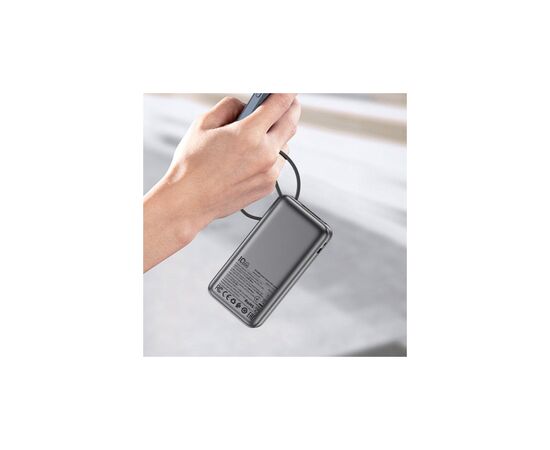 Батарея универсальная Acefast 10000mAh 30W PD, USB-C witch cable, USB-A, Li-Pol, M7 Black (6974316283379), изображение 5