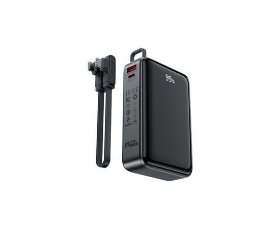Батарея универсальная Acefast 20000mAh 67W PD/3.0, 20В/3.35A Type-C, USB-A, with cable, Li-ion M4 Black (6974316282723), изображение 5