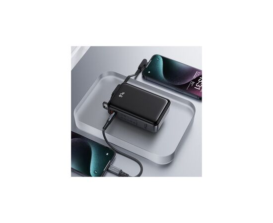 Батарея универсальная Acefast 20000mAh 67W PD/3.0, 20В/3.35A Type-C, USB-A, with cable, Li-ion M4 Black (6974316282723), изображение 7