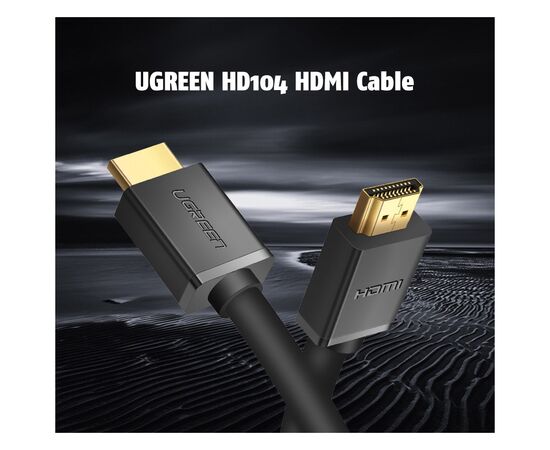 Кабель мультимедийный HDMI M to HDMI M 1.5m HD104 black Ugreen (60820), изображение 2