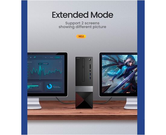 Кабель мультимедійний HDMI M to HDMI M 5.0m braided HD140 black Ugreen (80405), зображення 10