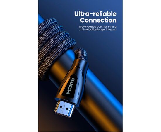 Кабель мультимедійний HDMI M to HDMI M 5.0m braided HD140 black Ugreen (80405), зображення 11