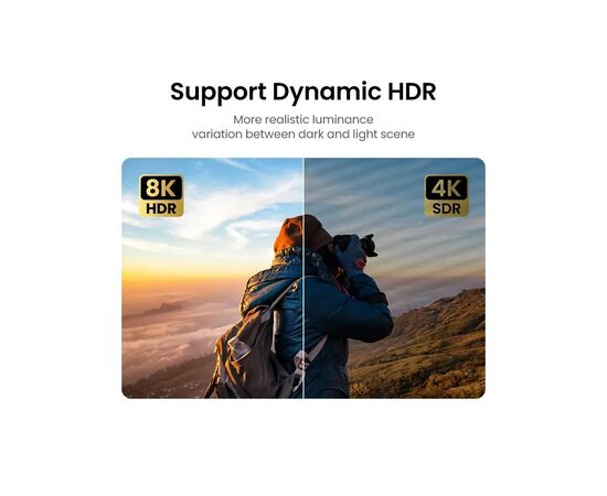 Кабель мультимедійний HDMI M to HDMI F 0.5m 8K HD151 black Ugreen (40400), зображення 3