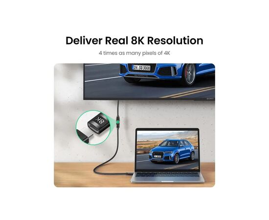 Кабель мультимедійний HDMI M to HDMI F 1.0m 8K HD151 black Ugreen (40447), зображення 4