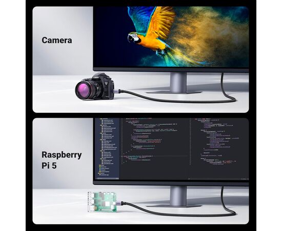 Кабель мультимедийный HDMI M to HDMI micro M 1.0m V2.1 8K60Hz HD164 black Ugreen (15516), изображение 5