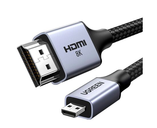 Кабель мультимедийный HDMI M to HDMI micro M 1.0m V2.1 8K60Hz HD164 black Ugreen (15516)
