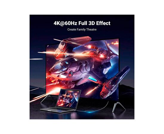 Кабель мультимедійний DisplayPort M to HDMI M 1.0m V2.0 4K60Hz DP119 black Ugreen (15773), зображення 5