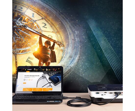 Кабель мультимедійний DVI M to DVI M 1.5m 24+1pin DV101 black Ugreen (11606), зображення 6