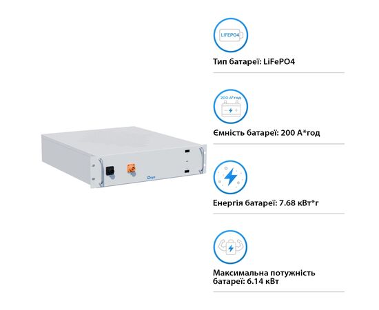 Батарея LiFePo4 Deye BOS-A 38.4V - 200Ah (BOS-A), изображение 2