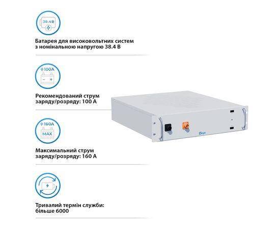 Батарея LiFePo4 Deye BOS-A 38.4V - 200Ah (BOS-A), изображение 3
