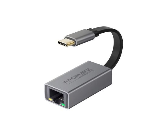 Адаптер Promate USB-C to RJ45 Ethernet 1000Mbps grey (gigaLink-c.grey)