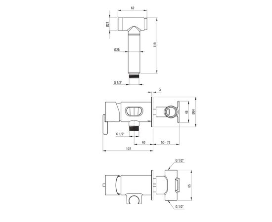 Смеситель Deante Silia з гігєнічним душем (BQS_F34M), изображение 4