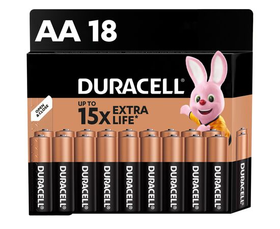 Батарейка Duracell AA лужні 18 шт. в упаковці (5000394107519 / 5006192)