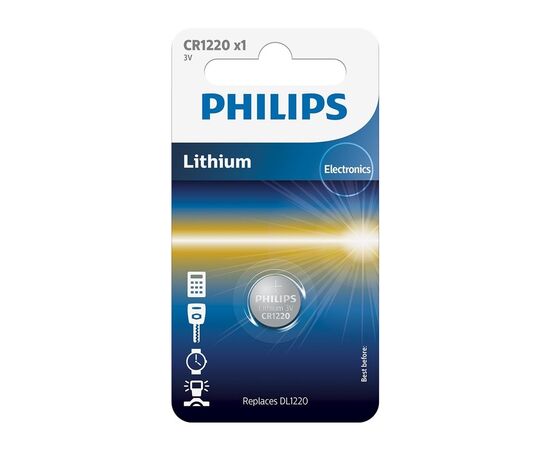 Батарейка Philips CR1220 PHILIPS Lithium (CR1220/00B)