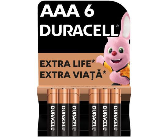 Батарейка Duracell AAA лужні 6 шт. в упаковці (5000394107472 / 81483511)