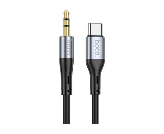 Кабель мультимедийный USB-C to 3.5mm M 1.0m silicone black HOCO (6931474769497), изображение 2