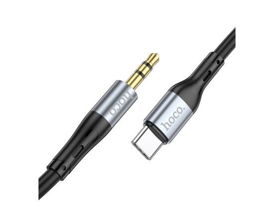 Кабель мультимедийный USB-C to 3.5mm M 1.0m silicone black HOCO (6931474769497), изображение 3