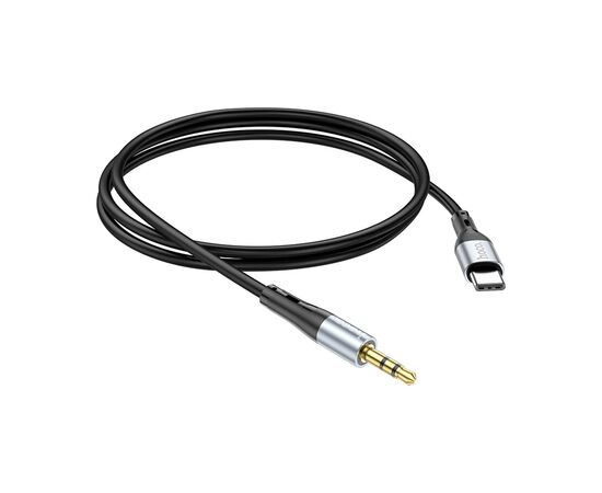 Кабель мультимедийный USB-C to 3.5mm M 1.0m silicone black HOCO (6931474769497), изображение 4
