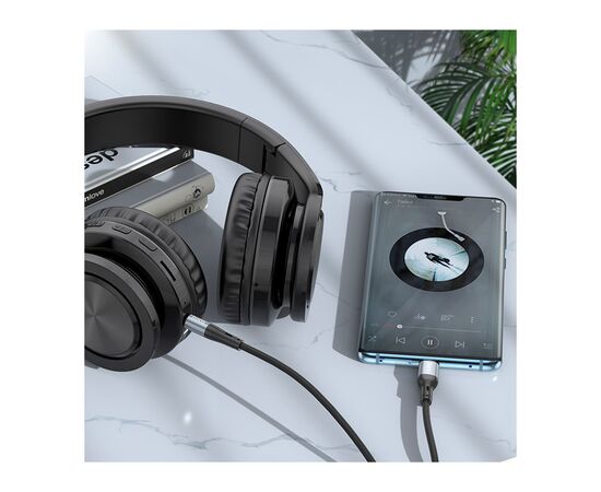 Кабель мультимедийный USB-C to 3.5mm M 1.0m silicone black HOCO (6931474769497), изображение 6