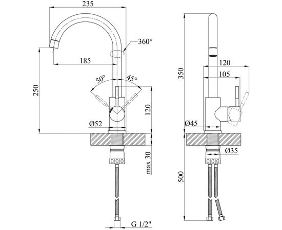 Смеситель Kroner Klassisch-ESG035 (CV023000), изображение 8