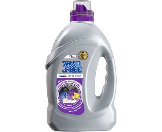Гель для прання Wash&Free Жасмин та Лаванда з Марсельським милом 2 кг (4260637720740)