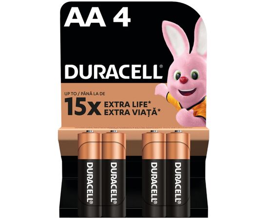 Батарейка Duracell AA лужні 4 шт. в упаковці (5000394052536 / 81551270)