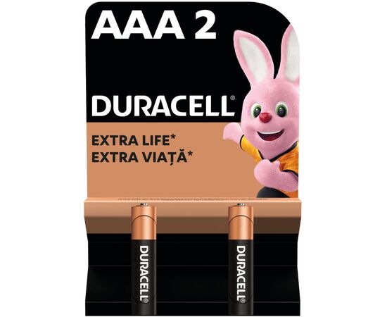 Батарейка Duracell AAA лужні 2 шт. в упаковці (5000394058170 / 81484984)