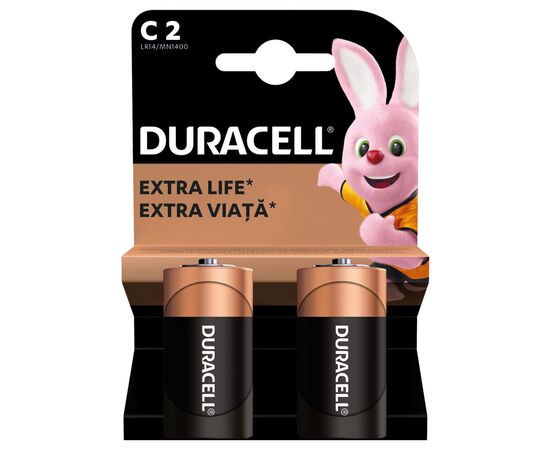 Батарейка Duracell C LR14 лужна 2шт. в упаковці (5000394052529 / 81483545), зображення 2