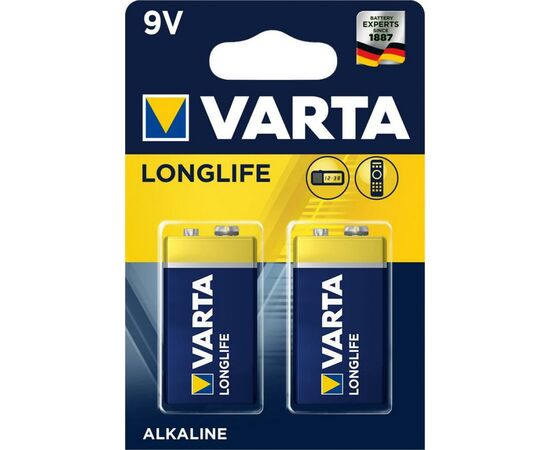 Батарейка Varta Longlife 9V 6LR61 *2 (04122101412)