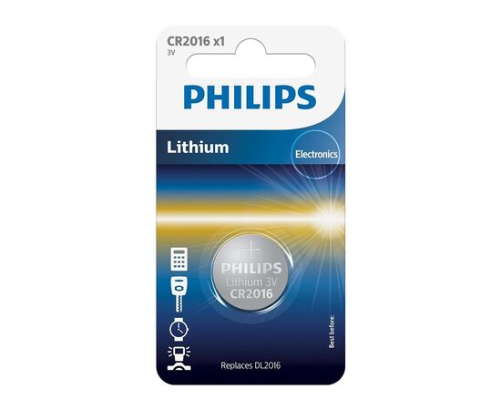 Батарейка Philips CR2016 Lithium (CR2016/01B)