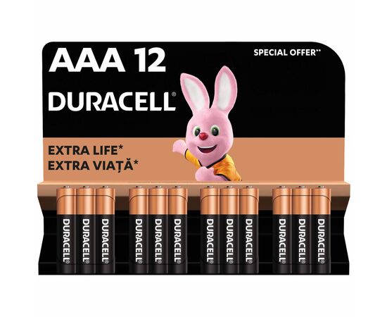 Батарейка Duracell AAA лужні 12 шт. в упаковці (5000394109254 / 81545432)