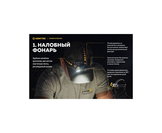 Ліхтар Armytek Wizard C2 Pro Max Magnet USB Warm (F06701W), зображення 10