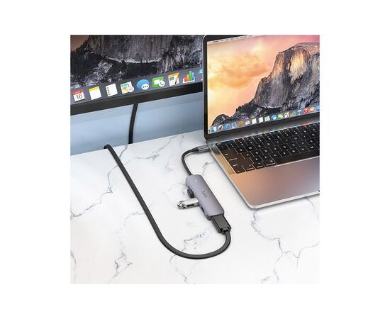 Концентратор HOCO USB-C to HDMI+USB3.0+2xUSB2.0+PD HB27 Metal Gray (6931474769329), изображение 6