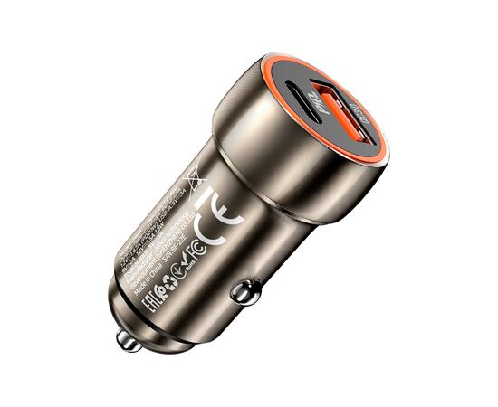 Зарядное устройство HOCO HOCO Z46A Blue whale USB-C PD20W + USB QC3.0 Metal Gray (6931474770332), изображение 3