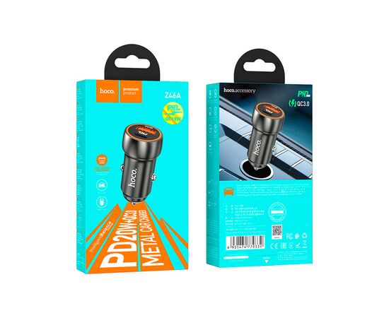 Зарядное устройство HOCO HOCO Z46A Blue whale USB-C PD20W + USB QC3.0 Metal Gray (6931474770332), изображение 4