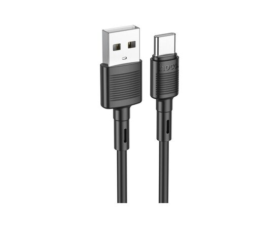 Дата кабель USB 2.0 AM to USB-C 1.0m 3A PVC X83 black HOCO (6931474770905), изображение 2