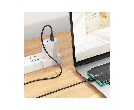 Дата кабель USB 2.0 AM to USB-C 1.0m 3A PVC X83 black HOCO (6931474770905), изображение 5