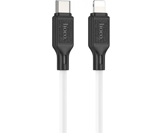 Дата кабель USB-C to Lightning 1.0m Cool silicone PD 20W X90 white HOCO (6931474788399)