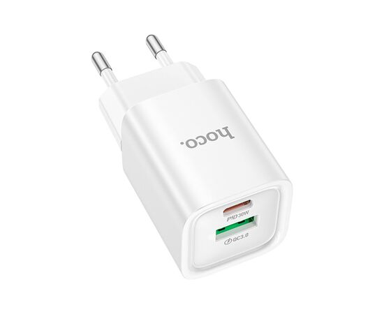 Зарядное устройство HOCO C149A Charm 1xUSB-C PD30W + 1xUSB QC3.0 White (6942007630337), изображение 3