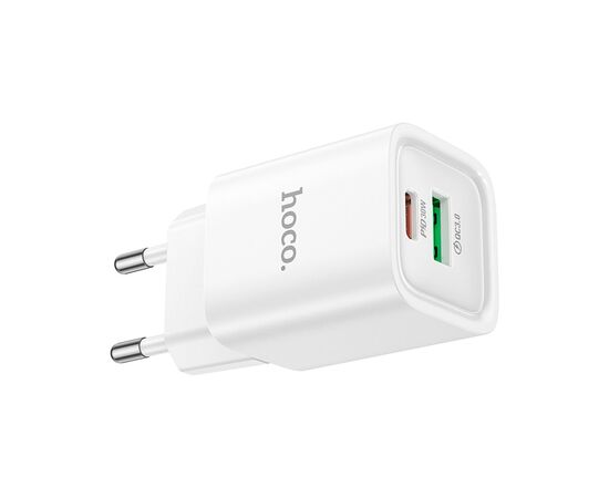 Зарядное устройство HOCO C149A Charm 1xUSB-C PD30W + 1xUSB QC3.0 White (6942007630337), изображение 4