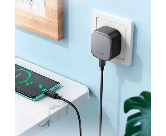 Зарядное устройство HOCO CS32A Rise 1xUSB-C PD20W + 1xUSB QC3.0 Black (6942007617451), изображение 7
