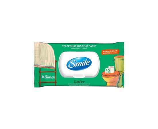 Туалетная бумага Smile Comfort Влажная 40 листов (4823071665987)
