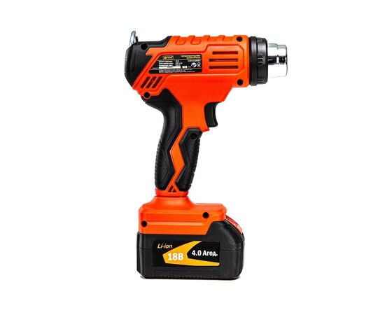 Строительный фен GTM HGC18/550, 18V, 350/550С, 160/200л/мин, 4Ah (HGC18/550_KIT), изображение 4