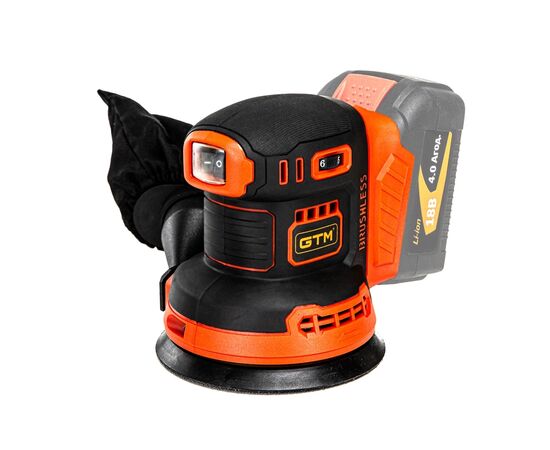 Шлифовальная машина GTM OSC18/125BL, 18МV, 125мм, 6000-12000об/мин (без АКБ и ЗУ) (OSC18/125BL_BARE TOOL)