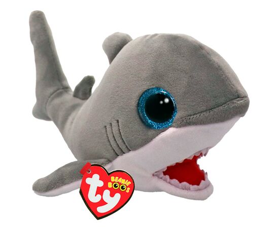 М'яка іграшка Ty Beanie Babies Сіра акула Finnegan 15 см (37376)